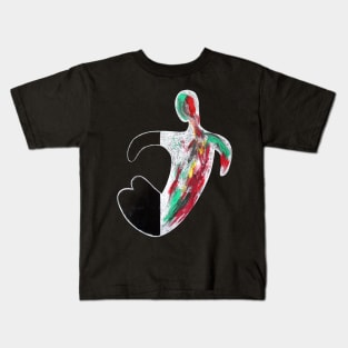 Abstract Anatomy Naked Body Colorful Ink Painting Strokes Kids T-Shirt